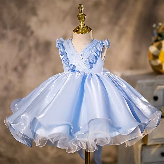 Baby-Girls-Pageant-Ball-Gown-Customized-Flower-Girl-Dress-FL2153 Kids Stylish Party Dress – Soft & Comfortable Outfit - Image 1