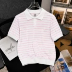 Old Money Striped Polo Shirt-P102