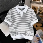 Old Money Striped Polo Shirt-P105