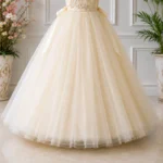 Gold Embroidered Party Gown-6839 - Image 4
