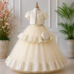 GIRLS PARTY DRESS-12011(L.GOLDEN)