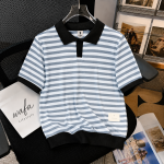 Old Money Striped Polo Shirt-P101 - Image 2