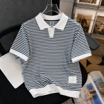 Old Money Striped Polo Shirt-P104 - Image 3