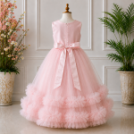 Pink Embroidered Party Dress-JX799 - Image 2