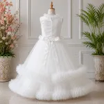 GIRLS PARTY DRESS-JX780 (WHITE) - Image 2