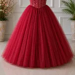 GIRLS PARTY DRESS-AC137(MAROON) - Image 3