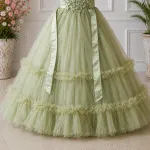 GIRLS PARTY DRESS-AC230(GREEN) - Image 4