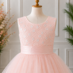 Pink Embroidered Party Dress-JX799 - Image 3