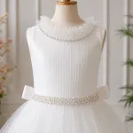 GIRLS PARTY DRESS-JX780 (WHITE) - Image 4