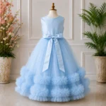 Blue Embroidered Girls Party -JX799 - Image 2
