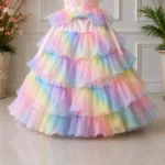 Rainbow Tiered Butterfly Party Dress-JX745 - Image 3