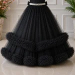 Black Pearl Embellished Girls Party Dress-JX780 - Image 4