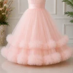 Pink Embroidered Party Dress-JX799 - Image 3