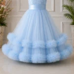 Blue Embroidered Girls Party -JX799 - Image 3