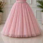 Pink Party dress with Bow Sleeves-AC218 - Image 4
