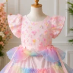 Rainbow Tiered Butterfly Party Dress-JX745 - Image 4