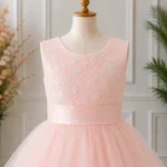 Pink Embroidered Party Dress-JX799 - Image 4