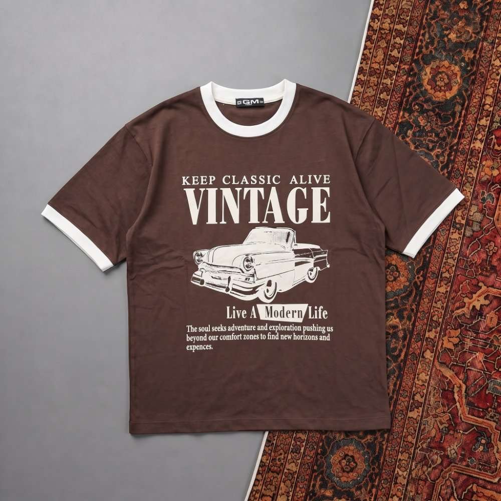 T-B-001-1 DROP SHOULDER T-SHIRT-VINTAGE - Image 1