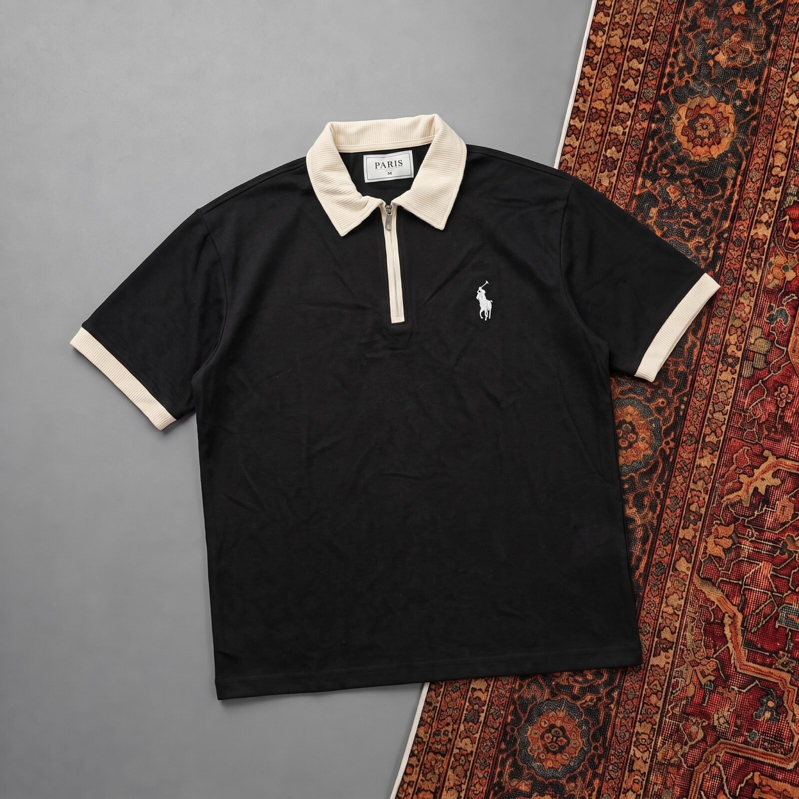 polo t-shirt 09 HALF-ZIP CASUAL POLO-CP02 - Image 1