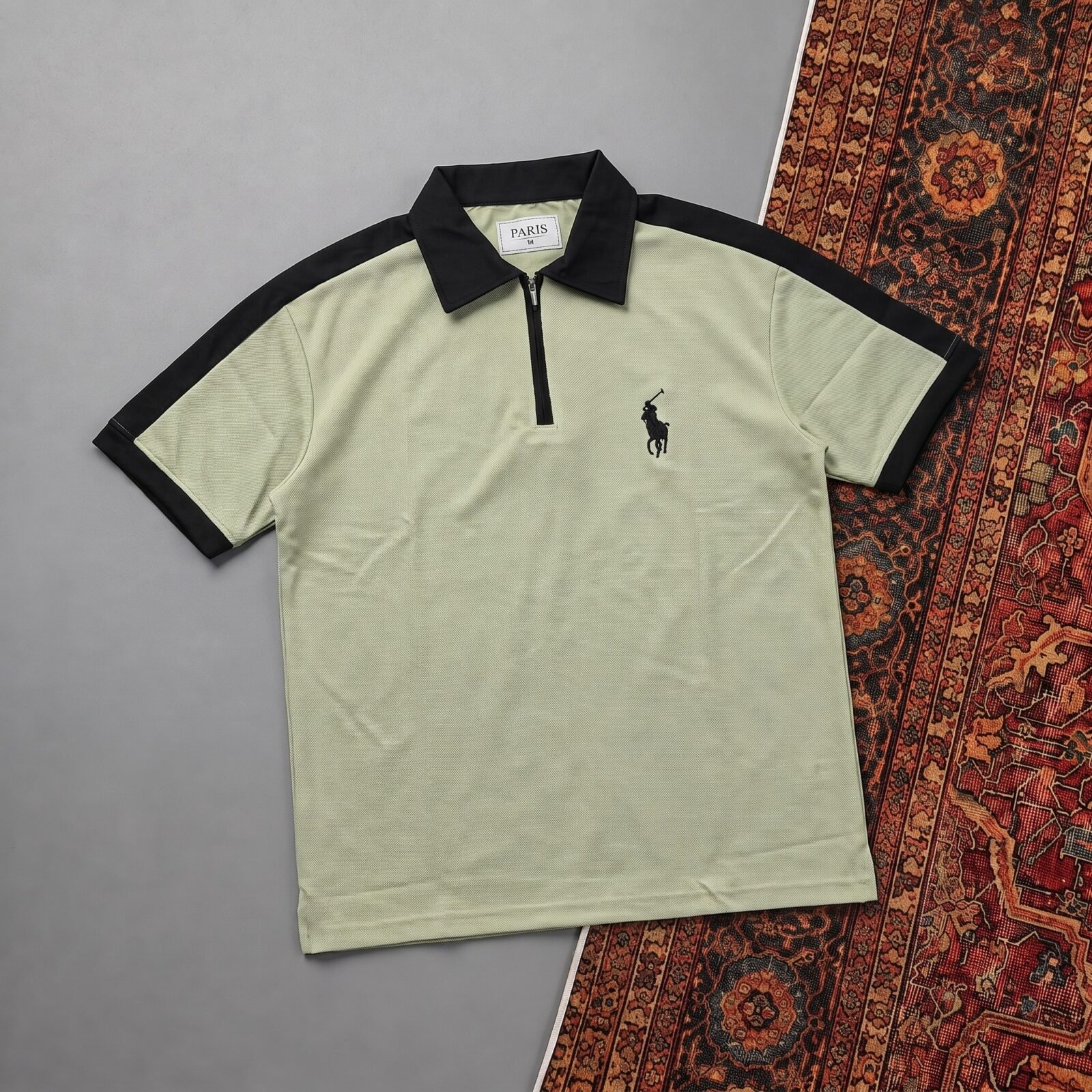 polo t-shirt 14 ZIPPER NECK POLO-SP03 - Image 1